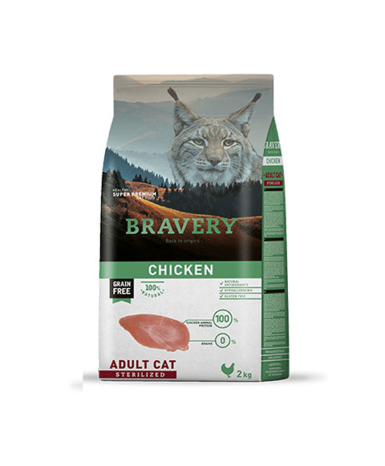 Bravery Gato Adulto Sterilizado Pollo Grain Free 2 kg y 7 kg