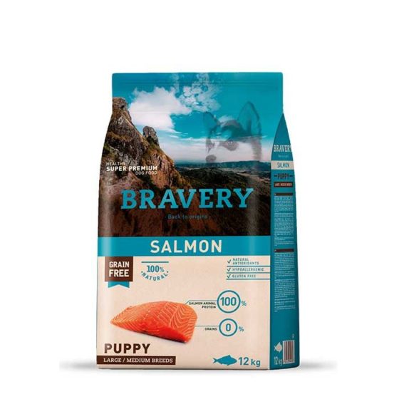 Bravery Puppy Large & Medium Salmon Grain Free 12