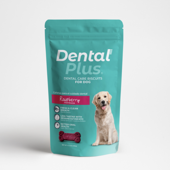 Galletas Dental Plus para Perros Frambuesa 180grs