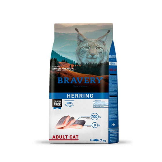 Bravery Gato Adulto Herring Grain Free 7kg y 2kg