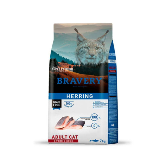 Bravery Gato Adulto Sterilizado Herring Grain Free 7kg